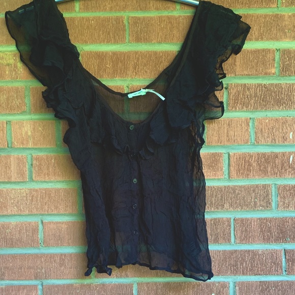 Kimchi Blue Tops - KIMCHI BLUE💋Sheer Ruffle top